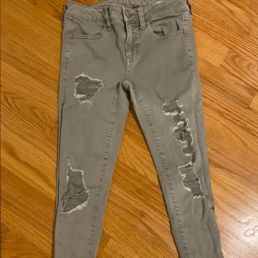 Light Washed Green American Eagle Jeans